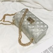 Lovely Casual Chain Strap Sliver Crossbody Bag