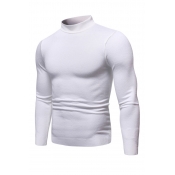 Lovely Casual Half A Turleneck White Sweaters