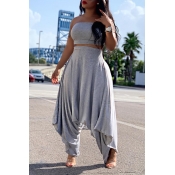 Lovely Casual Loose Grey Two-piece Pants Set