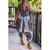 Lovely Bohemian Printed Multicolor One-piece Jumps
