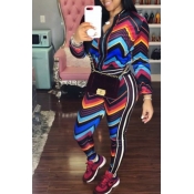 Lovely Casual Printed Multicolor Two-piece Pants S