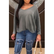 Lovely Leisure Loose Grey Sweaters