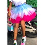 Lovely Chic Ruffle Design Multicolor Mini Skirt