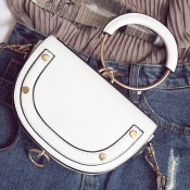 Lovely Casual Patchwork White Crossbody Bag