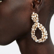 Lovely Trendy Hollow-out White Alloy Earring