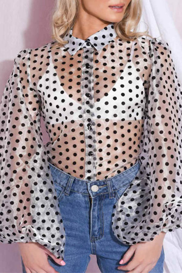 Lovely Work See-through White Blouse