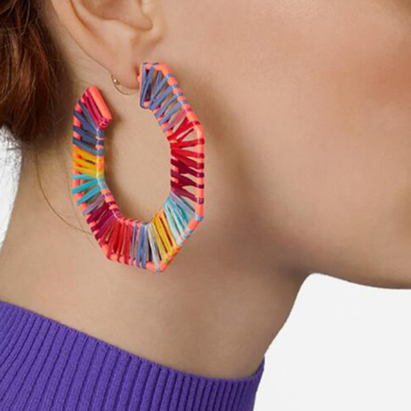 

Lovely Trendy Geometric Multicolor Earring, Multi