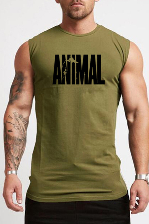 Lovely Casual Printed Army Green Vest