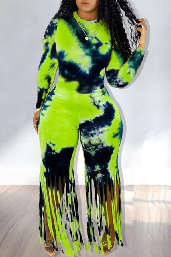 Lovely Casual Tassel Design Green One-piece Jumpsuit