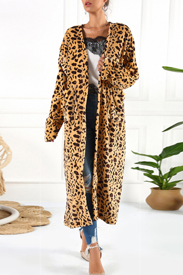 

Lovely Casual Leopard Printed Coat