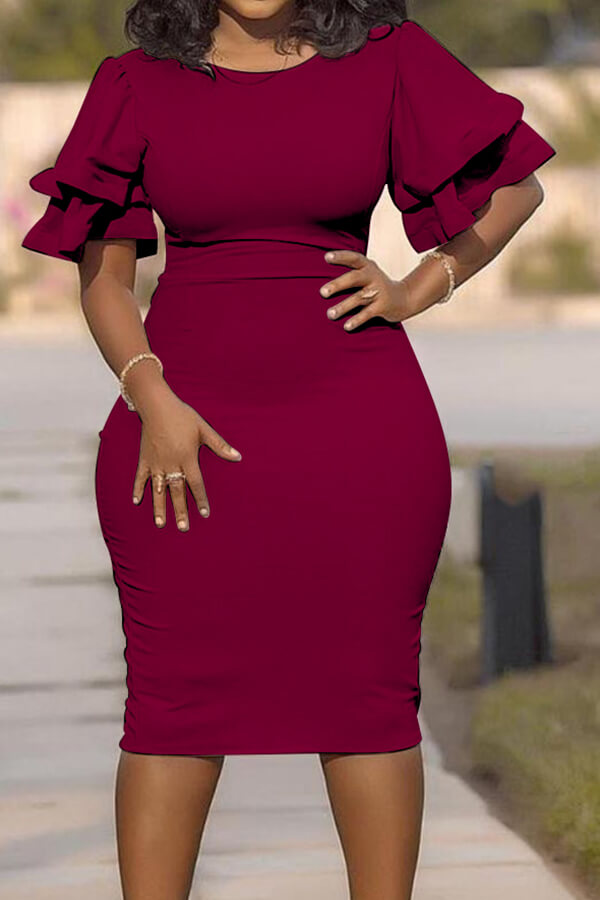 red summer dress plus size