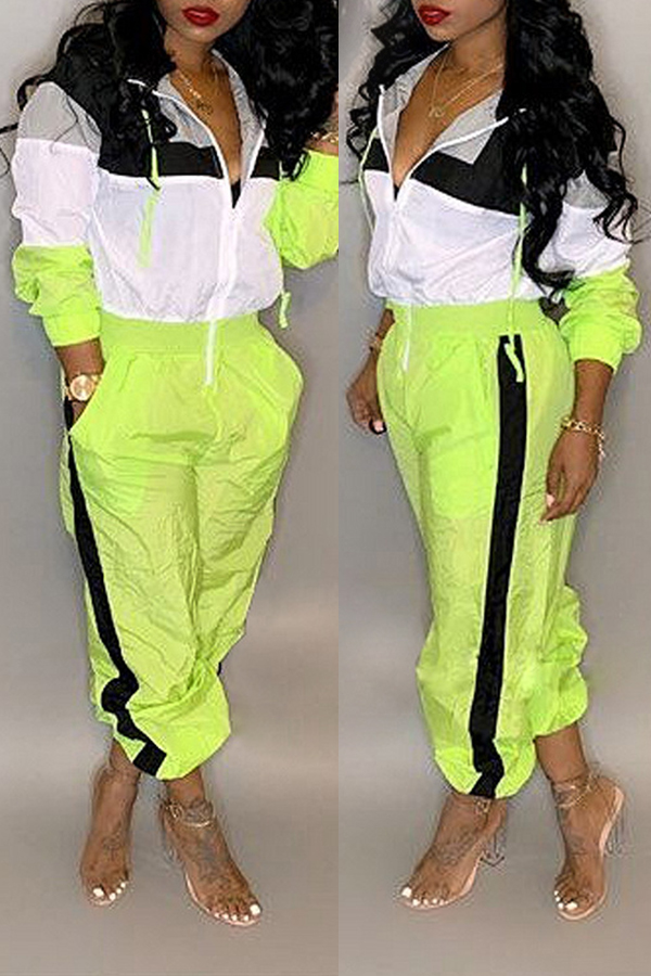 

Lovely Casual Patchwork Green One-piece Jumpsuit