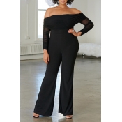 Lovely Party Patchwork Black One-piece Jumpsuit