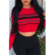 Lovely Leisure Striped Red T-shirt