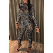 Lovely Sexy Hot Drilling Decorative Black One-piec