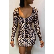Lovely Sexy Leopard Printed Mini Dress