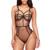 Lovely Sexy Hollowed-out Black Teddies