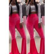 Lovely Casual Flared Rose Red Pants