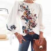 Lovely Leisure Floral Printed White Blouse