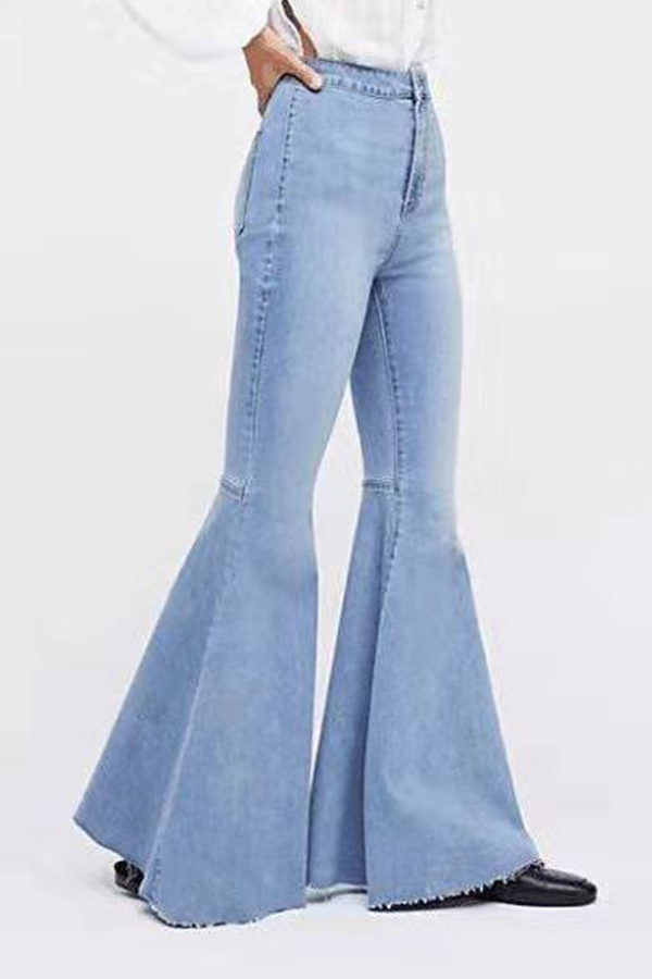

Lovely Casual Flared Baby Blue Jeans