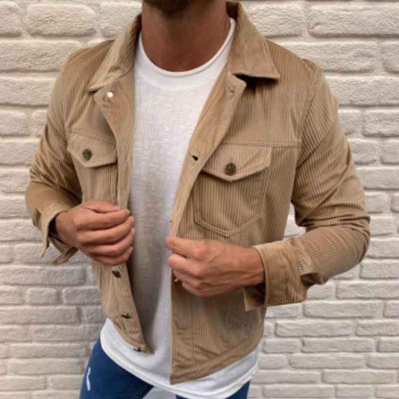 

Lovely Casual Buttons Design Khaki Jacket