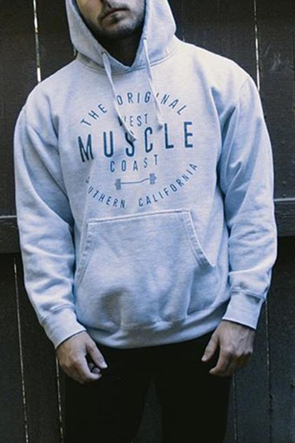 

Lovely Casual Hooded Collar Letter Printed Grey Hoodie