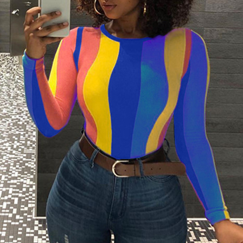

Lovely Casual Striped Blue T-shirt