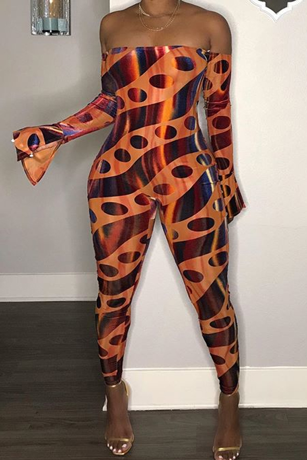 

Lovely Chic Dew Shoulder Orange One-piece Jumpsuit