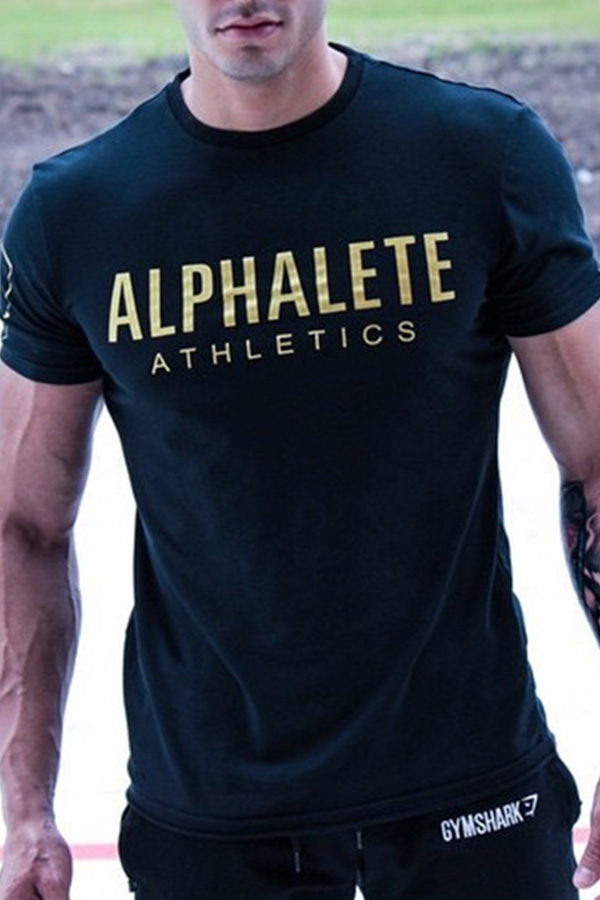 Lovely Casual Letter Printed Black T-shirt
