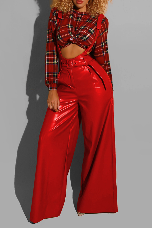 

Lovely Trendy Loose Red One-piece Jumpsuit