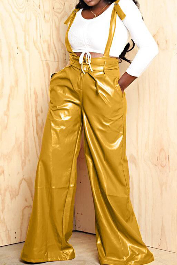 

Lovely Trendy Loose Yellow One-piece Jumpsuit