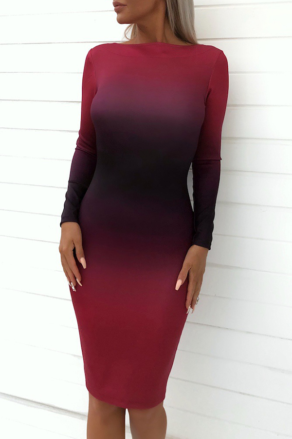 

Lovely Casual Skinny Red Knee Length Dress