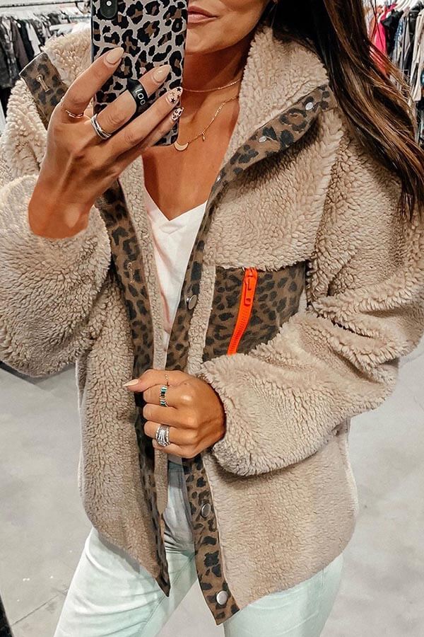 

Lovely Casual Patchwork Apricot Coat