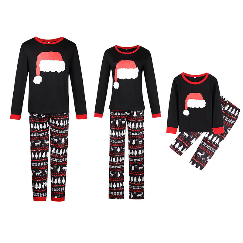 

Lovely Family Mother Printed Black Two-piece Pants Set