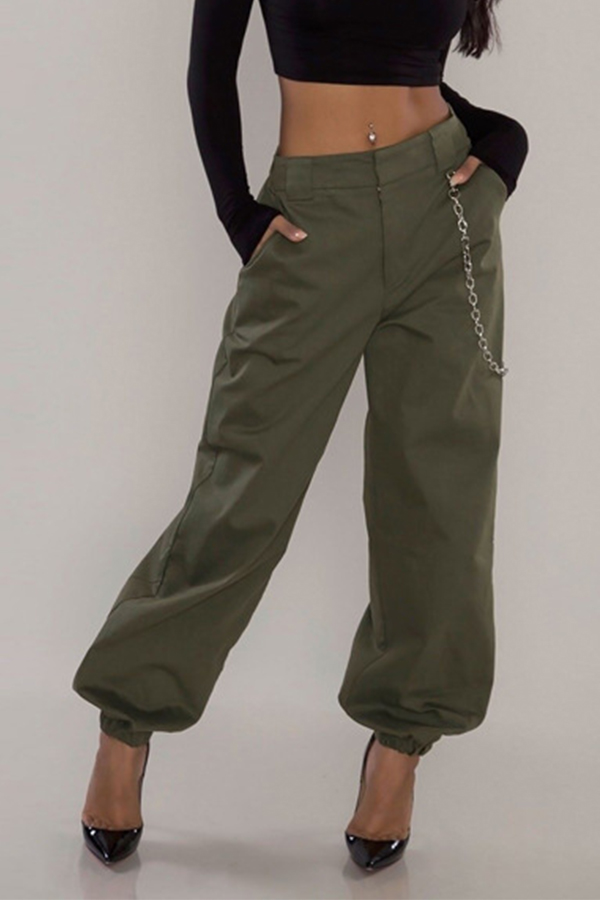 

Lovely Casual Basic Army Green Pants