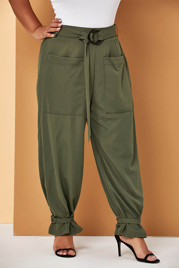 dark green plus size pants