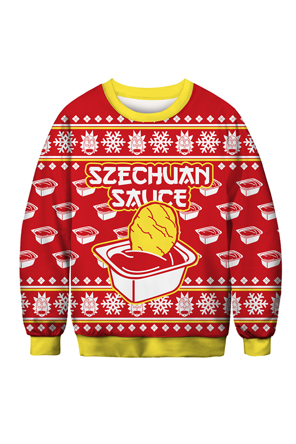 Lovely Christmas Day Printed Red Sweatshirt Hoodie