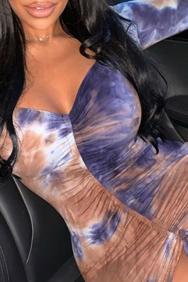 Lovely Casual Ruffle Design Multicolor Mini Dress