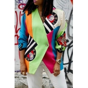 Lovely Casual Patchwork Multicolor Blazer