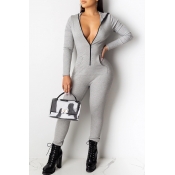 Lovely Casual Basic Grey One-piece Jumpsuit