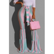 Lovely Trendy Striped Pink Pants