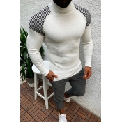 Lovely Casual Patchwork White Sweater