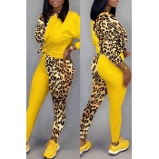Lovely Trendy Patchwork Yellow Two-piece Pants Set