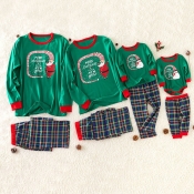 Lovely Family Santa Claus Printed Green Father Two