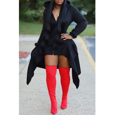 

LW Casual Asymmetrical Black Hoodie