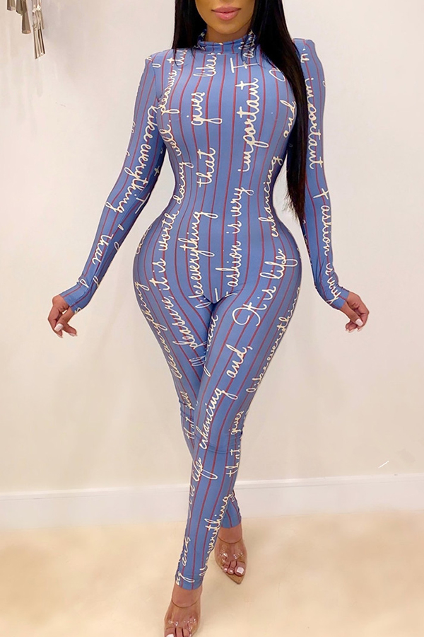

Lovely Chic Skinny Blue One-piece Jumpsuit