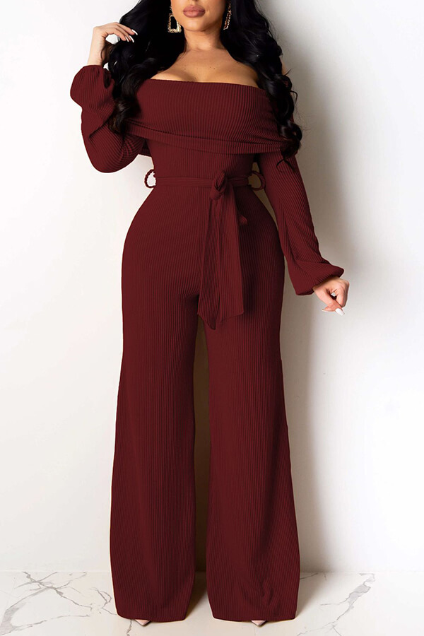 

Lovely Trendy Loose Wine Red One-piece Jumpsuit