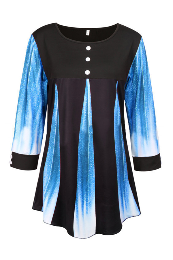 

Lovely Trendy Printed Blue Blouse