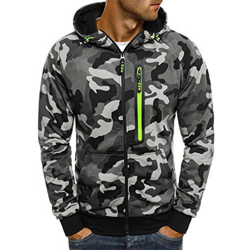 Cheap Hoodies Lovely Casual Camouflage Printed Grey Hoodie