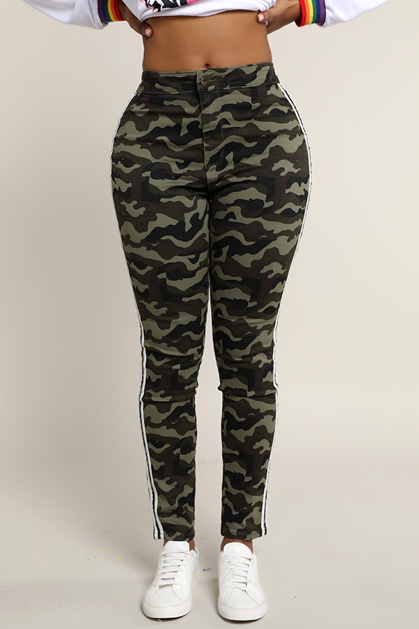 Cheap Pants Lovely Casual Camouflage Printed Pants